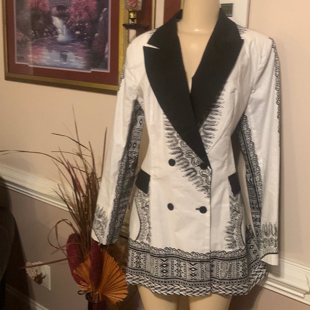 Black & White cotton dress and casual jacket